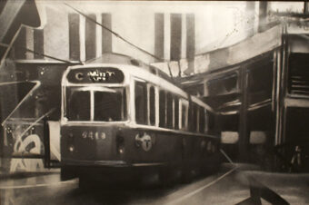 View artwork titled Green Line Through Old Boston Garden