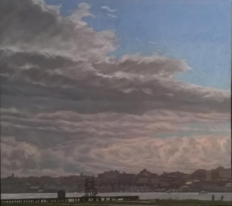 View artwork titled Portland Harbor Silhouette