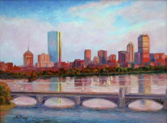 View artwork titled Boston at Sunset