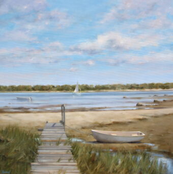 View artwork titled Blue Sky Dory, Vineyard Haven
