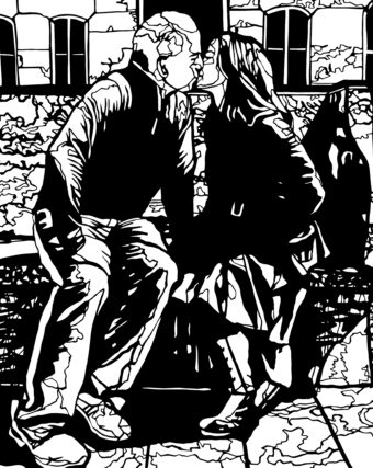 View artwork titled The Kissing Bench; A Syracuse Tradition