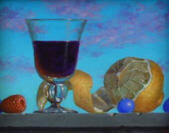 View artwork titled Wine, Lemon, and Berries