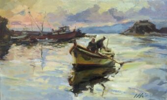 View artwork titled Harbor at Dusk