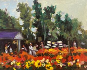 View artwork titled Autumn  flower market