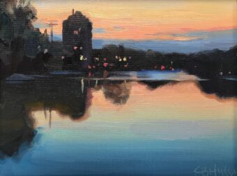 View artwork titled Dusk on the Charles
