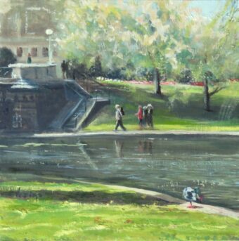 View artwork titled Boston Duck Pond Walkers