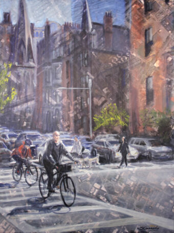 View artwork titled Biking Boston