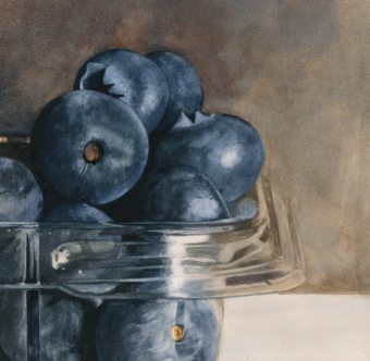 View artwork titled Blueberries Up Close