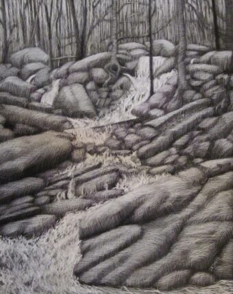 View artwork titled Over the Rocks