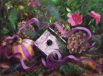 View artwork titled Ornaments and Pink Ribbon
