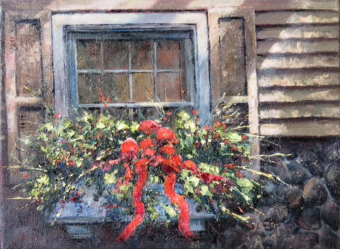 View artwork titled Red Ribbon Window Box