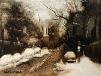 View artwork titled Boston Street in Winter