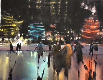 View artwork titled Night Skaters