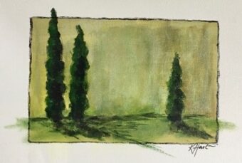 View artwork titled Three Poplars