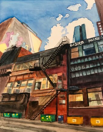 View artwork titled The Bins of Public Alley 439