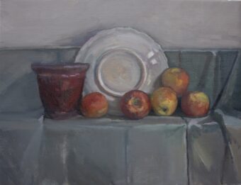 View artwork titled Apples with Pottery