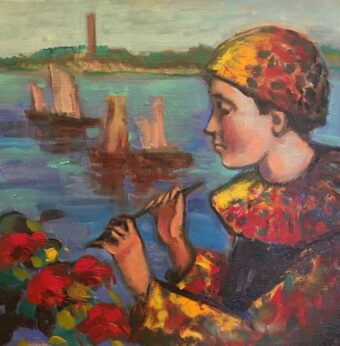 View artwork titled The Flute Player