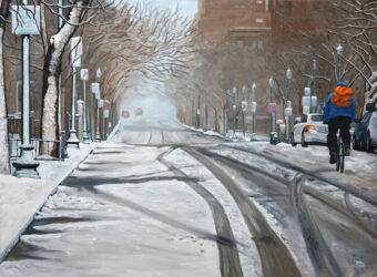 View artwork titled Winter Bike Lane