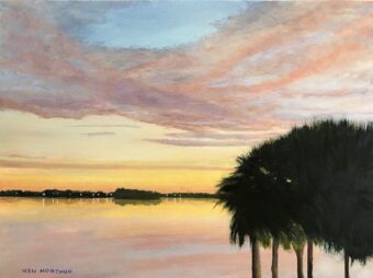 View artwork titled Lakeside Sunrise