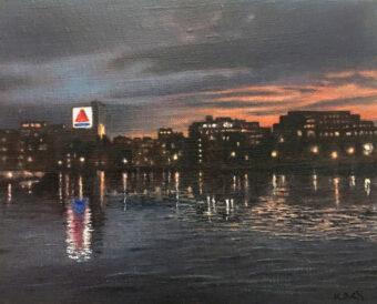 View artwork titled Evening on the Charles