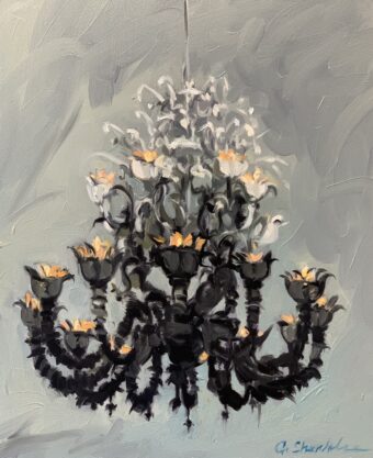 View artwork titled Chandelier. Corning Glass Museum