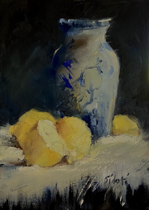 Lemons and Blue Vase