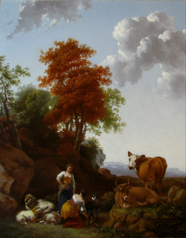 Shepherdess Milking a Goat