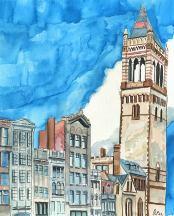 View artwork titled Boylston Street Rooftops