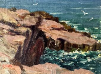 View artwork titled Down on the Rocks, Ogunquit Maine