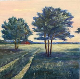 View artwork titled Distant Barn