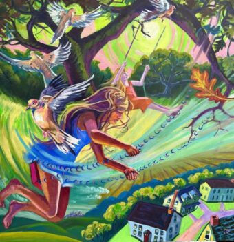 View artwork titled Swinging on the Old Oak