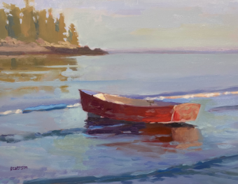 View artwork titled The Red Rowboat