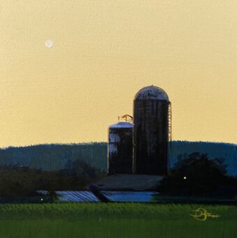 View artwork titled Evening Silos