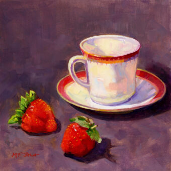 View artwork titled Teacup and Strawberries