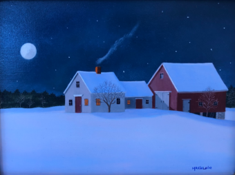 View artwork titled Moonlight on Fresh Snow