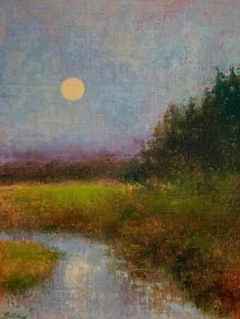 View artwork titled Moonrise on the River