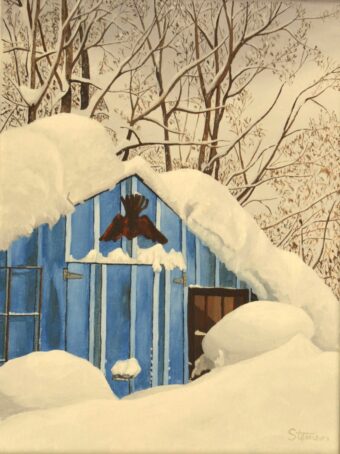 View artwork titled Potting Shed (early March)