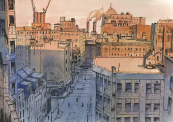 View artwork titled “Boston Chinatown Aerial”