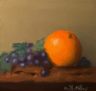View artwork titled Orange with Grapes