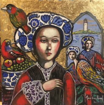 View artwork titled Conversation with bird women
