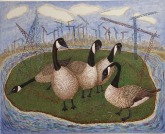 View artwork titled Stocker_Tom_Geese and Encroaching Cranes