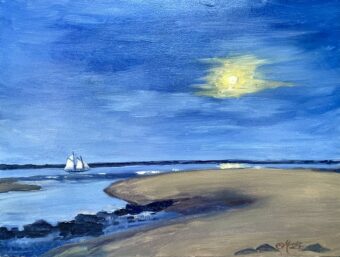 View artwork titled Moonlight Sail Off Plum Island Sound