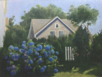 View artwork titled House with Hydrangeas