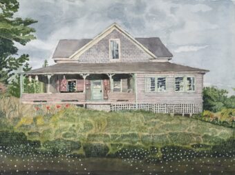 View artwork titled Scarlet Light on Miles Cottage