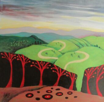 View artwork titled Toward the Mountains