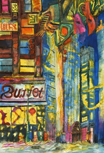 View artwork titled “Blue Twilight in Chinatown”