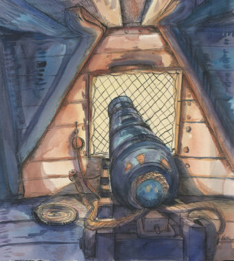 View artwork titled “Cannon on Old Ironsides”