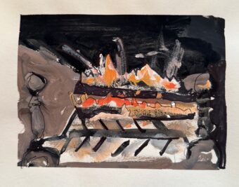 View artwork titled Woodburning Fireplace