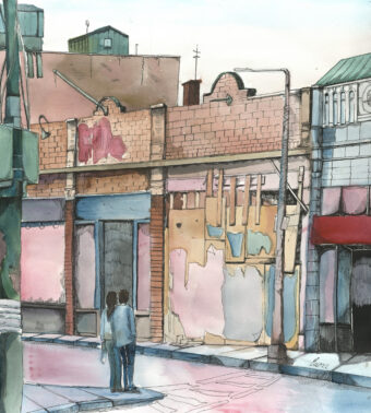 View artwork titled “Harvard Street, Allston”