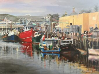 View artwork titled Gloucester’s Working Harbor